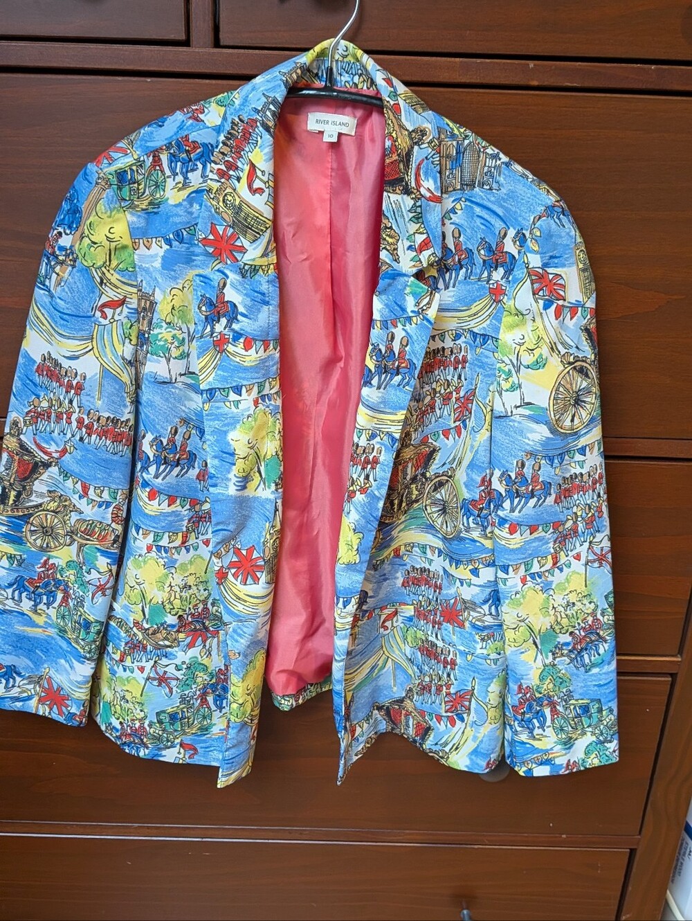 River Island Women's Blazer London Print UK 10 US 6